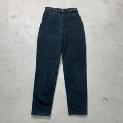 90年代 英国製 Levi's ユーロリーバイス 961 ブラックデニムパンツ  Silver Tab シルバータブ レディースW27-28相当 メンズ 古着 90s テーパード VINTAGE ヴィンテージ ジーンズ 黒 
