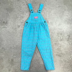 kids 希少 80年代頃 USA製 OSHKOSH オシュコシュ 花柄オーバーオール ロンパース キッズ3歳 90~100cm相当 古着 80s  VINTAGE ヴィンテージ 子供服 ベビー服 