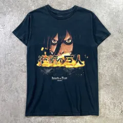 進撃の巨人 ATTACK ON TITAN エレン イェーガー アニメ キャラクタープリントTシャツ メンズS 古着 マンガ 黒