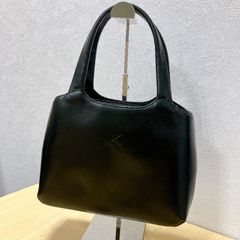 美品 キタムラ ブラック レザー ハンドバッグ 縦長 牛革 箱付 元町 