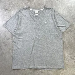 00年代 NIKE ナイキ ワンポイントロゴ刺繍 Tシャツ メンズL 古着 00s Y2K VINTAGE ヴィンテージ スモールスウォッシュロゴ 灰色