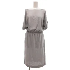 アイシービー iCB ワンピース ひざ丈 9 グレー ボートネック ドルマンスリーブ 半袖 /NL ■ECF003