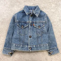 kids 80年代 USA製 Little Levi's リトル リーバイス デニムジャケット 3歳相当 サイズ95-100cm相当 古着  キッズ ベビー 子供服 80s VINTAGE ヴィンテージ アメカジ オレンジタブ スナップボタン 青色