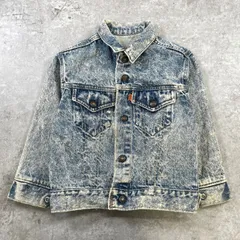 kids 90年代 USA製 Little Levi's リトル リーバイス ケミカルウォッシュ デニムジャケット 6歳相当 サイズ110-120cm相当 古着  キッズ ベビー 子供服 90s  アメカジ オレンジタブ 
