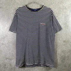 90年代 POLO SPORT Ralph Lauren ポロスポーツ ラルフローレン ボーダーTシャツ ポロスポ メンズL 古着 90s ヴィンテージ VINTAGE ワンポイントロゴ刺繍 シングルステッチ ネイビー ホワイト イエロー 