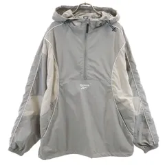 Reebok リーボック ハーフジップ アノラックパーカー LL グレー プルオーバー メンズ 古着
