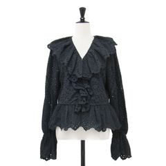 美品 ジェンヌ JENNE コットンレース羽織 ブラウス パールボタン 25SS 本日限定価格 JENNE コットンレース羽織 ブラウス パールボタン 25SS