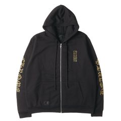 希少！Chrome Hearts 袖ロゴ＆縦ロゴ プルオーバーフーディー 黒 