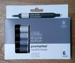 ウィンザーアンドニュートン プロマーカー 6色 ニュートラル トーン セット