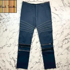 ✨極美品/多連ZIP✨Paul Smith スキニー スラックス ネイビー M