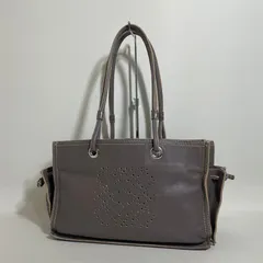 2602-275｜ロエベ トートバッグ レザー グレージュ アナグラム