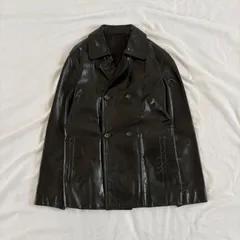 vintage レザージャケット 羊革 本革 ブラック ダブルテーラード モード