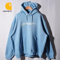 美品 カーハート Carhartt WIP パーカー XXL ライトブルー ヘビーウエイト ロゴ刺繍 裏毛 パイル ストリート オーバーサイズ ビッグシルエット 古着 F424