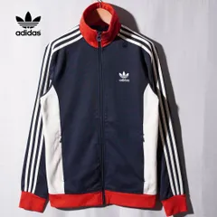 アディダス オリジナルス adidas ORIGINALS トラックジャケット ヨーロッパTT L ネイビー レッド クリーム Europe TT ストリート ロゴ刺繍 ジャージ スポーツミックス 古着 F630