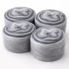 グラデーションモヘア毛糸 4玉セット グレー段染め ふわふわ 手編み用 100g*4玉セット