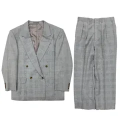 【Burberrys】 セットアップ　グレンチェック　165cm グレー系　ダブルブレスト