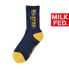 ミルクフェド 靴下 ソックス レディース MILKFED くつ下 milkfed STENCIL LOGO SOCKS ネイビー 紺 紺色 ロゴ おしゃれ 可愛い ブランド ロゴ くつした ロゴ オシャレ 履き心地 底パイル地 103261054006のサムネイル