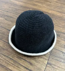 ニット バケットハット ウール ブラック