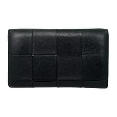 ☆ボッテガヴェネタ 長財布 カセット ジップアラウンドウォレット イントレチャート カーフレザー ブラック グリーン BOTTEGA VENETA