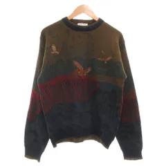 ピエールカルダン Pierre Cardin ニット セーター ウール M マルチカラー 風景柄 鷲モチーフ 長袖 /ML ■ECF003のサムネイル