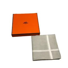 エルメス ハンカチ コットン100% ホワイト【AFI19】【中古】