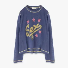 CARNE BOLLENTE | SPELL IT OUT (BLUE) 長袖 サーマルシャツ サマーニット ロゴ グラフィック プリント トップス メンズ ユニセックス ブルーのサムネイル