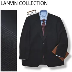ランバン コレクション LANVIN COLLECTION ネイビーソリッド シングル 2B テーラードジャケット ブレザー 無地 ビジネス カジュアル フォーマル 通年 メンズ