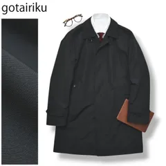 【美品】 ゴタイリク 五大陸 gotairiku ハーフ ステンカラーコート 収納可能 バルマカーンコート ポリエステル素材 ビジネス フォーマル カジュアル 36 ブラック メンズ