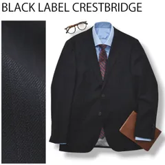 ブラックレーベル クレストブリッジ BLACK LABEL CRESTBRIDGE シャドーストライプ柄 シングル 2B テーラードジャケット ビジネスジャケット スーツ ブレザー 通年 38R ブラック メンズ