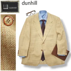 【高級】 ダンヒル dunhill DUBLIN リネン 麻 ウィンドウペンチェック柄 テーラードジャケット 春夏 カジュアル ビジカジ ベージュ メンズのサムネイル