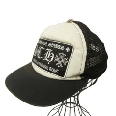 クロムハーツ CHROME HEARTS トラッカーキャップ メッシュ ロゴ 黒 ブラック 白 ホワイト IBO92