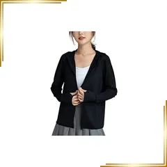 【新品】 [Nesseo] ラッシュガード レディース 長袖 パーカー 水着 ラッシュパーカー オーバーウェア 大きいサイズ 冷感 フード付き 日焼け対策 UPF50+ UVカット 夏服 海 アウター シンプル 2088W-blk-M 0