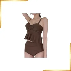 【新品】 [ＦＡＳＨＩＯＮ　ＦＡＮ] 可愛くて体型カバーもバッチリ バスト盛れる オフショルビキニ 2点セット 水着 レディース 体型カバー ワイヤー入り パッド付き バストアップ ショルダーストラップ付き オフショルダービキニ【 FASHIONFANR  1