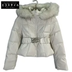 GYDA ジェイダ ﾎﾜｲﾄ ﾍﾞﾙﾄ付きﾌｪｲｸﾚｻﾞｰｼｮｰﾄﾀﾞｳﾝｺｰﾄ F