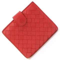  ボッテガヴェネタ 二つ折り財布 イントレチャート レッド