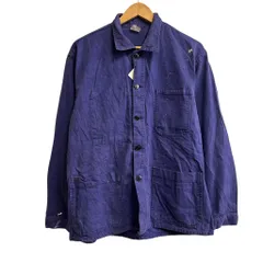 Euro vintage モールスキンジャケット フレンチワークジャケット ユーロワーク コットンツイル カバーオール 紺 navy blue NO.T308