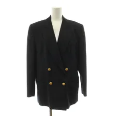 アクアスキュータム AQUASCUTUM テーラードジャケット ダブル 総裏地 金ボタン ウール 紺 ネイビー /KU