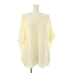 エニィファム anyFam ニット セーター F 白 無地 ボートネック ドルマンスリーブ 半袖 /JP