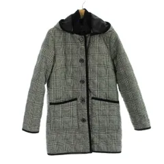 アーノルドパーマー Arnold Palmer チェック ジャケット 上着 キルティング ウール混 2 グレー フード付き 長袖 /AB ■OS