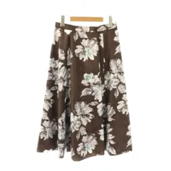 ジャスグリッティー JUSGLITTY スカート M ブラウン ホワイト 花柄 膝丈  /OK ■OS