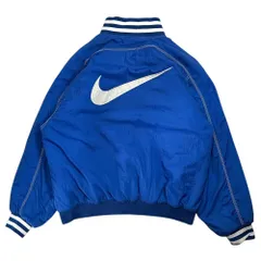 NIKE(ナイキ) 90’s Half-Zip Pullover Large Swoosh Padded Jacket ハーフジップ プルオーバー ビッグ スウッシュ 中綿 ジャケット NME 920220 KL4 M ブルー×ホワイト 90年代