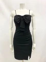 1208 dazzy store デイジーストア キャバクラ ドレス ミニ リボン キャミドレス 無地 ストレッチ タイト キャバドレス M