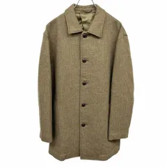 【中古】[印象A] Crocodile クロコダイル ステンカラーコート メンズ M ブラウンカーキ 茶系 毛×ナイロン サイドベンツ ボタン留め 背抜き裏地 無地 長袖 内ポケット×１のサムネイル