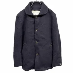 【中古】[印象AB] MEN'S MELROSE メンズメルローズ ジャケット メンズ 4 ネイビー 紺 ポリ×毛など 内ポケット×２，ノーベント 薄手の中綿入りのノースリーブライナー 総裏地 無地 丸襟 ボタン留め 長袖のサムネイル