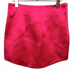 【新品】ザラ ZARA 微光沢 ミニスカート 丸裾 無地 裏地無し サイドファスナー レーヨン100%(裏側：ポリ100%) S ピンク レディース