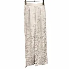 【新品】[印象N] koe コエ パンツ レディース F ベージュ レーヨン100% ファスナーなど無し 薄手 裏地付き ジャカードの花柄 ストレート 1タックのサムネイル