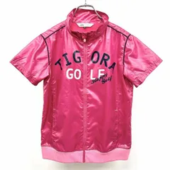 【中古】[印象AB] TIGORA GOLF ティゴラ ゴルフ ジャケット / ブルゾン レディース M パッションピンク ポリ100% ハイネック 薄手 ジップアップ メッシュ裏地 ロゴ 半袖のサムネイル