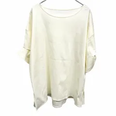 【新品/訳アリ】ウタオ UtaO Tシャツ シルケット 袖変化 プルオーバー 無地 5分袖 裾スリット 綿100% L アイボリー 生成り色 レディース