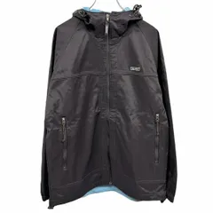 【中古】[印象AB] AIGLE エーグル パーカー / ジャケット メンズ L ブルー 青×黒 ナイロン100% ハイネックフード 裾とフードに調節ゴム ジップポケット ラグランスリーブ ロングテール 内ポケット無し 少し薄手 微起毛裏地 長袖
