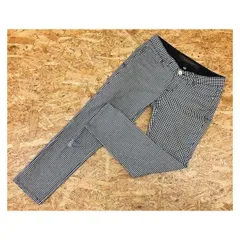 【中古】[印象BC] YANUK ヤヌーク レディース サイズ25 黒×白 綿×ポリエステル×ポリウレタン パンツ テーパード ギンガムチェック ジップフライ ロング 25のサムネイル